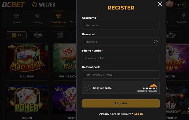 Đăng ký tài khoản DEBET đơn giản, dễ dàng ngay cả với người mới