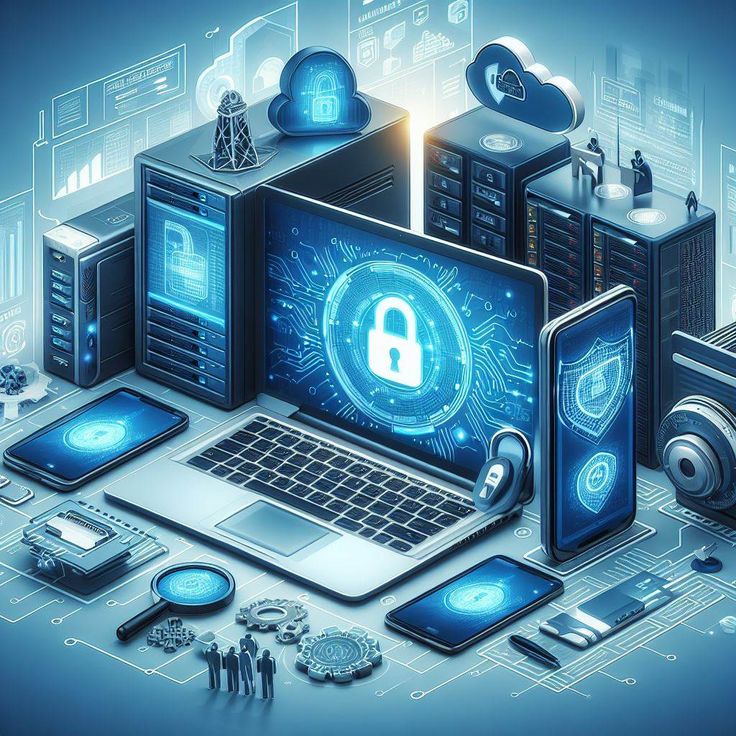 Cyber security image Global security Protecting devices