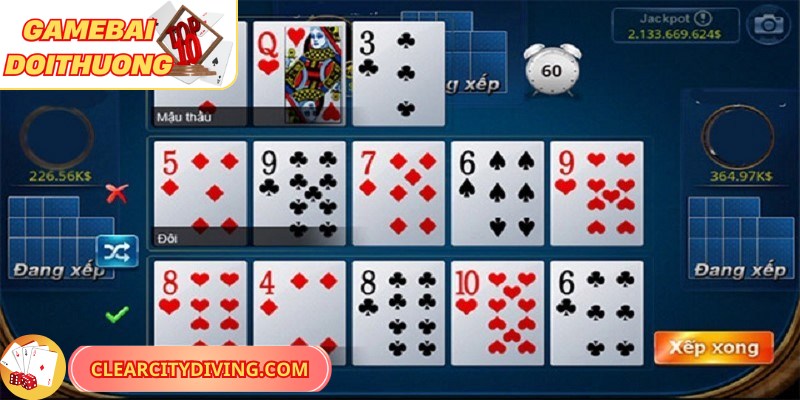 Cách chơi Mậu Binh xếp bài tránh binh lủng để không mất trắng