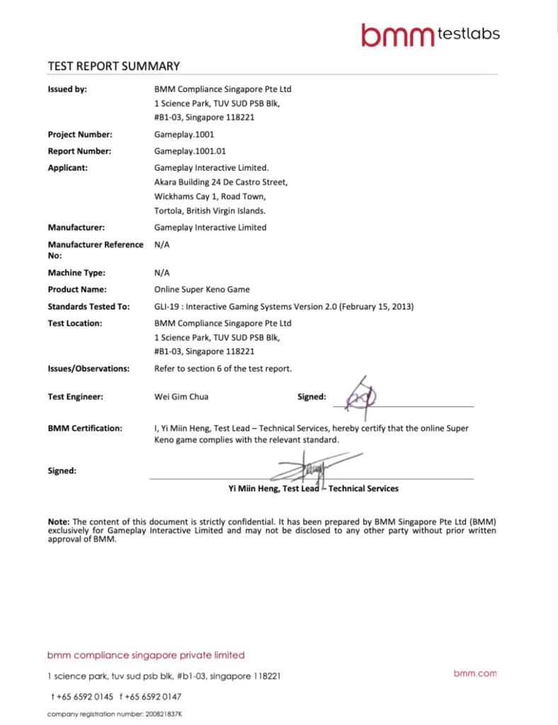 license super keno game